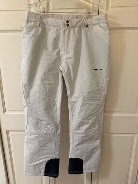 Arctix White Ski Cargo Ski Pants Snow Pants with Black Hem Panels